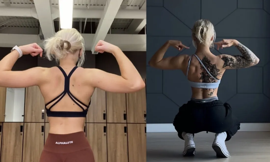 Before and after: back view, shoulders and back progress